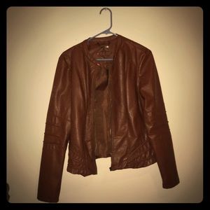 Brown leather jacket size L